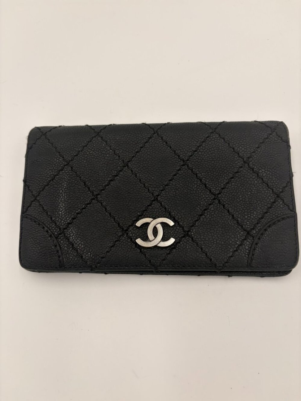 Authentic Chanel Leather Caviar Vintage Wallet Silver Hardware CC Preowned - Picture 9 of 11